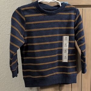 Cat & Jack Navy and Brown Striped Sweatshirt